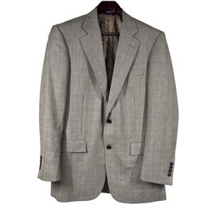 Brooks Brothers 1818 Madison Wool Sport Coat 39L Tan Glen Check Blazer Jacket